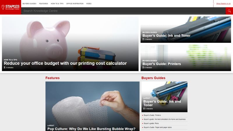 Staples Knowledge Centre —  Homepage